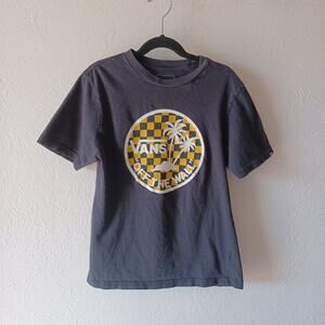 VANS Off The Wall Black Graphic Logo Tee 8-10y